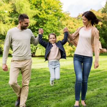 Family enjoying time together in a park